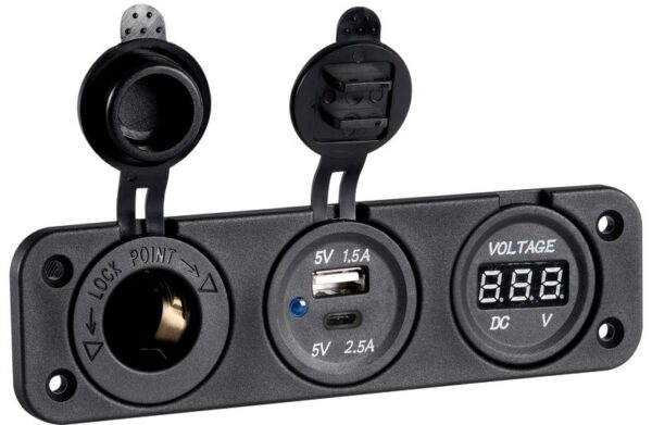 PRESA DOPPIA + VOLTIMETRO